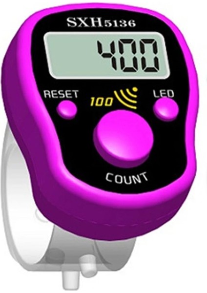 Mor Tarzı Mini Dikiş Işaretleyici Sıra Sayacı LCD Elektronik Haneli Parmak Yüzük Dijital Taksitli Sayacı Clicker Zamanlayıcı Örgü Sıra Parmak Sayacı (Yurt Dışından)