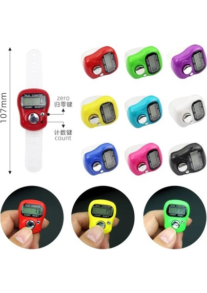 C Tarzı Küçük Parmak Sayacı LED Işık Mini Elektronik Sayaç Halka Tipi Sayma Gece Aydınlık Görsel Sayma Manuel Işaretçi Sayacı (Yurt Dışından) fiyatları