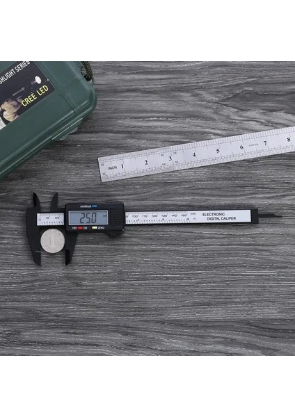 D Tarzı Inç LCD Dijital Cetvel Elektronik Karbon Fiber Sürmeli Kaliperler Ölçer Mikrometre Ölçme Aracı Enstrüman (Yurt Dışından)