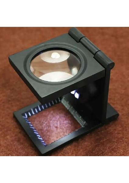 10X Cam Lens LED Işık Büyüteç Çinko Alaşımı Katlanabilir Ölçekli Büyüteçler Tekstil Testi Için Harfler Büyütmetakdir (Yurt Dışından)