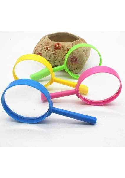 Sarı Tarzı 3x El Büyüteç Taşınabilir Büyüteç Büyüteçokuma Camı Lens Çocuk Muayene Büyüteç Okuma Renkli 60MM (Yurt Dışından)