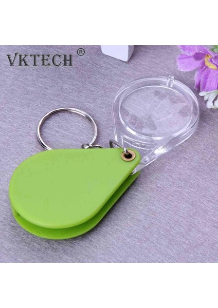 Yeşil Stil 1-X Plastik Taşınabilir Katlanır Büyüteç El Cam Lens Anahtarlık Büyüteç Takı Büyüteç Büyüteç Aracı (Yurt Dışından)