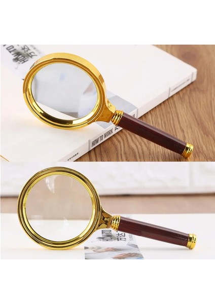 Kırmızı Stil 80MM Taşınabilir El 10X Büyüteç Retro Saplı Büyüteç Göz Büyüteç Cam (Yurt Dışından) fiyatları