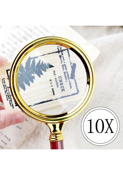 Kırmızı Stil 80MM Taşınabilir El 10X Büyüteç Retro Saplı Büyüteç Göz Büyüteç Cam (Yurt Dışından) fırsatları