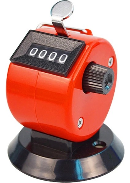 Kırmızı Stil Taban Sayaçlarıyla 4 Haneli Sayı El Parmağı Mekanik Manuel Sayma Tally Clicker Golf Futbol Sayacı (Yurt Dışından)