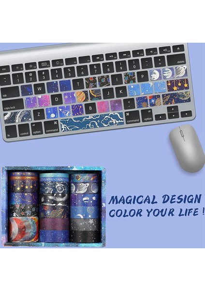 Washi Bant Seti-19 Rulo Altın Varak Galaksi Dekoratif Maskeleme Bandı, Ay, Yıldız, Göksel, Takımyıldız (Yurt Dışından) fiyatları