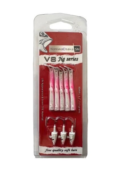 Naniwaosakashi V8 Jig Series 8cm 5.5gr Silikon Yem