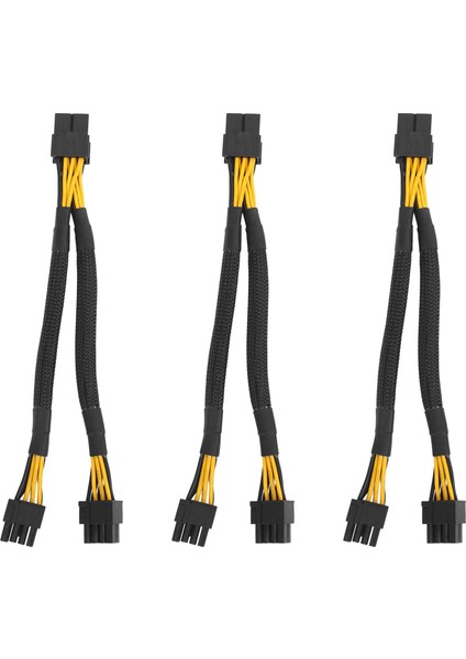 3 Adet Gpu Pcıe 8 Pin Dişi Çift 2x 8 Pin (6+2) Erkek Pcı Express Güç Adaptörü Örgülü Y-Splitter Uzatma Kablosu (Yurt Dışından)