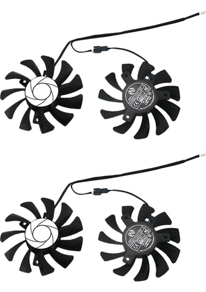 HA8010H12F-Z 75 mm 2pin GTX1050TI Gpu Soğutucu Çıft Fan Geforce Gtx 1050TI GTX-1050-TI-4GT-OC (4 Adet) (Yurt Dışından)