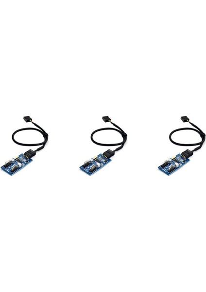 9pin USB Başlığı Erkek 1 Ila 2/4 Kadın Uzatma Kablosu Kart Masaüstü 9pin USB Hub USB 2.0 9 Pin Konnektör Adaptörü 30 cm 3 Adet (Yurt Dışından)