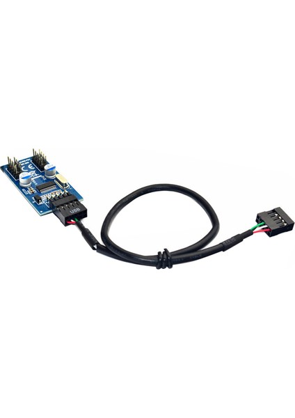 9pin USB Başlığı Erkek 1 Ila 2/4 Kadın Uzatma Kablosu Kart Masaüstü 9pin USB Hub USB 2.0 9 Pin Konnektör Adaptörü 30 cm 3 Adet (Yurt Dışından)