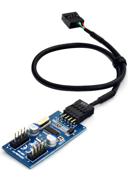 9pin USB Başlığı Erkek 1 Ila 2/4 Kadın Uzatma Kablosu Kart Masaüstü 9pin USB Hub USB 2.0 9 Pin Konnektör Adaptörü 30 cm 3 Adet (Yurt Dışından)