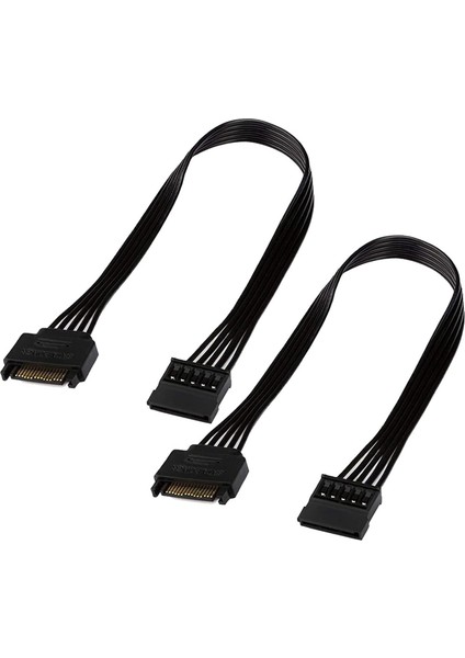 4 Adet Sata Güç Uzatma Kablosu, 15 Pin Sata Erkek - Kadın Genişletici Güç Kablosu Adaptörü Sabit Disk Hdd, Ssd, 30CM (Yurt Dışından)