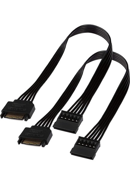4 Adet Sata Güç Uzatma Kablosu, 15 Pin Sata Erkek - Kadın Genişletici Güç Kablosu Adaptörü Sabit Disk Hdd, Ssd, 30CM (Yurt Dışından)