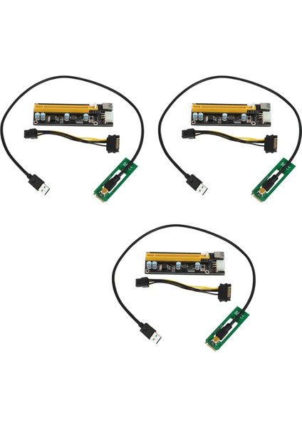 3x Ngff M.2 M Anahtarı - USB 3.0 Pcı-E Yükseltici Kart M2 - Usb3.0 Pcıe 16X 1x Genişletici, Litecoin Için Güç ile (Yurt Dışından)