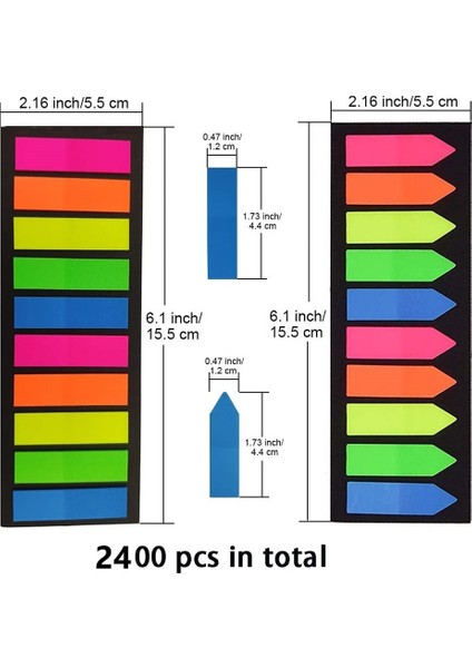 12 Takım Neon Sayfa Işaretleyicileri Yapışkan Indeks Sekmeleri, Renkli Indeks Sekmesi Bayrakları, Floresan Etiket Sekmeleri Kitaplar Için Not, 2 (Yurt Dışından) indirimleri