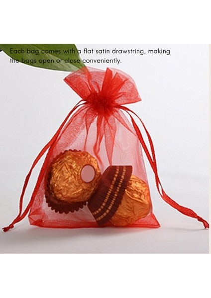 100 Adet Organze Çantalar, 20X30 cm Örgü Çantaları Noel Düğünü Için Ipli Takı Torbaları (Rastgele Renk) (Yurt Dışından) indirimleri