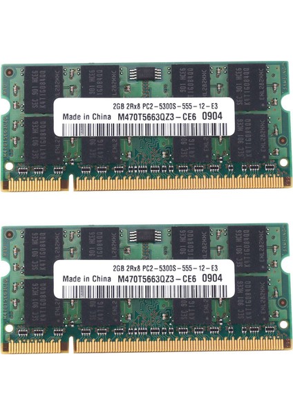 2x Ddr2 2 GB Ram Bellek Pc2 5300 Dizüstü Bilgisayar Ram Memoria Sodımm Ram 667 Mhz Bellek 200PIN Ram Bellek (Yurt Dışından)