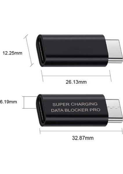 10 Adet USB Tip-C Veri Engelleyici Önleme Cinsiyet Değişikliği Konnektörü Usb-C Konnektör Adaptörü Veri Senkronizasyonunu Engellemek Için (Yurt Dışından)