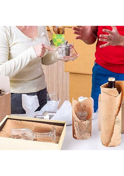 Rulo Geri Dönüşümlü Ambalaj Kağıdı 12 Inç x 33FT Hareketli Ambalaj Sargısı Için Eco Petek Desenli Kağıt Geri Dönüştürülebilir Yastık Malzemesi (Yurt Dışından) fırsatları