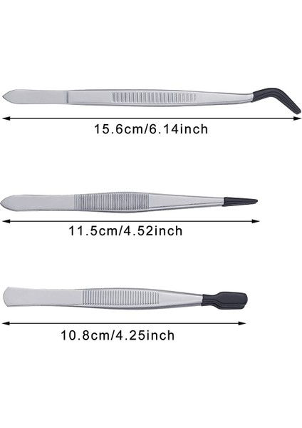 3 Parça Lastik Uçlu Cımbız Pvc Kaplamalı Cımbız Seti, Kauçuk Düz ve Düz Uçlu Cımbız Siyah (Yurt Dışından) modelleri
