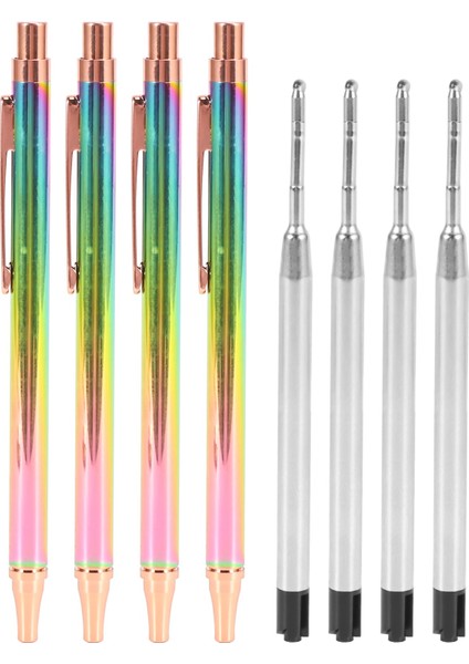 Geri Çekilebilir Tükenmez Kalemler, Lüks Gökkuşağı Tıklayın Metal Kalem Siyah Mürekkep Kalemler 1.0 mm Masa Ofis Aksesuarları Için (Yurt Dışından)