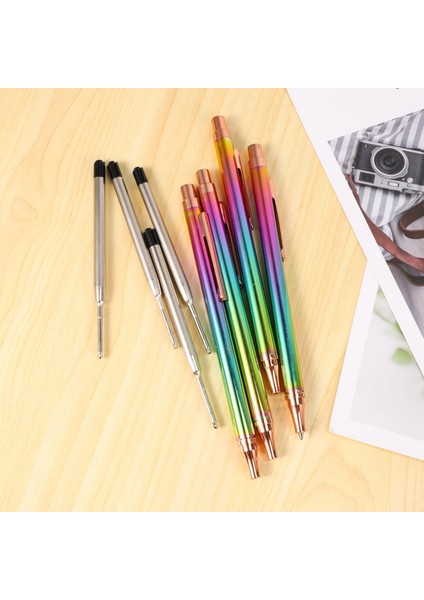 Geri Çekilebilir Tükenmez Kalemler, Lüks Gökkuşağı Tıklayın Metal Kalem Siyah Mürekkep Kalemler 1.0 mm Masa Ofis Aksesuarları Için (Yurt Dışından) indirimleri