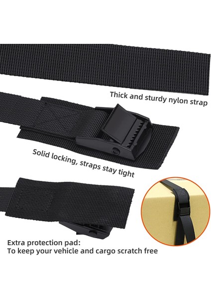 Ayarlanabilir Kam Tokalı 6.6ft Bağlama Askıları Paketleme, Kargo, Bagaj Için 550LBS'YE Kadar Bağlama Cinch Askıları 6 Paket (Yurt Dışından) modelleri