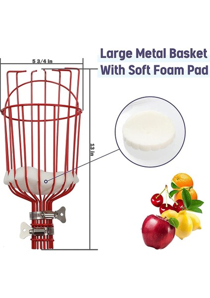 Sepetli Seçici Aracı 8ft Ayarlanabilir Sepetli Seçici Aracı, Ağaç Toplama Için Yakalayıcılı (Yurt Dışından) modelleri