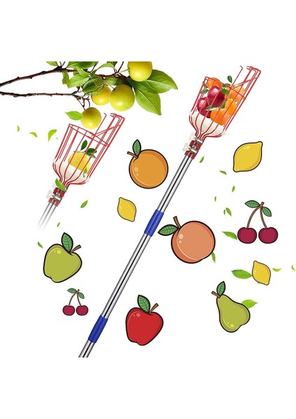 Sepetli Seçici Aracı 8ft Ayarlanabilir Sepetli Seçici Aracı, Ağaç Toplama Için Yakalayıcılı (Yurt Dışından) indirimleri