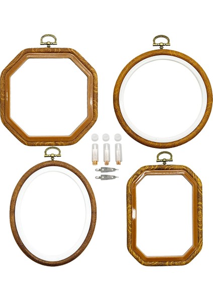 Çoklu Şekiller Nakış Çember Seti Dıy Craft Dikiş Için Plastik Daire Çember Yüzükler (Yurt Dışından)
