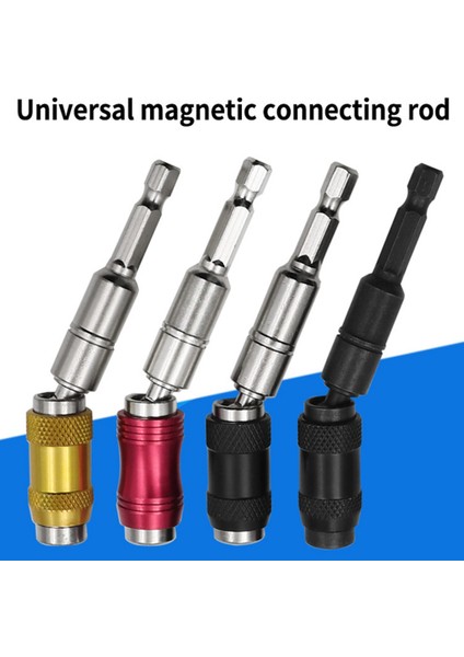 145 mm Uzun Manyetik Halka Tornavida Uçları Matkap El Aracı Matkap Ucu Uzatma Çubuğu Hızlı Değişim Tutucu Siyah Set (Yurt Dışından)