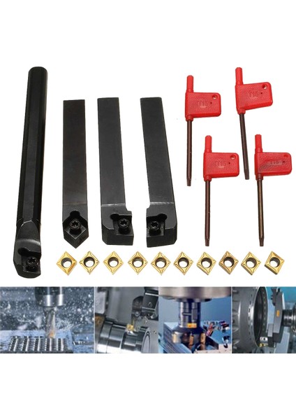 10 Adet CCMT09T304 Ekler Tutucu Sıkıcı Bar + 4 Adet Torna Torna Takım Tutucu Seti + 4 Adet Torna Torna Takımı Için Anahtar (Yurt Dışından) fiyatları