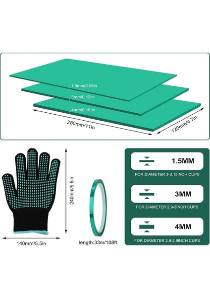 11X 4.72 Inç Süblimasyon Tumbler Isıya Dayanıklı Eldiven ve Bant ile Sarma, Süblimasyon Tumbler Boşlukları Için Silikon Sarma (Yurt Dışından) indirimleri