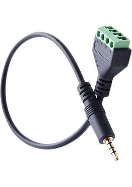 4 Adet 3.5mm Vidalı Terminal Adaptörü Hoparlör Kablosu 4 Çekirdekli Stereo Trrs Erkek Delik Av 4 Vidalı Terminal Balun Bağlantı Kablosu (Yurt Dışından)