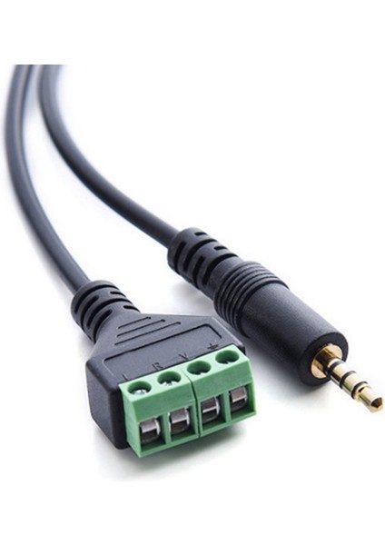 4 Adet 3.5mm Vidalı Terminal Adaptörü Hoparlör Kablosu 4 Çekirdekli Stereo Trrs Erkek Delik Av 4 Vidalı Terminal Balun Bağlantı Kablosu (Yurt Dışından)