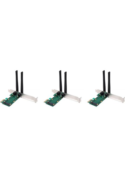 Pc Için 6 Antenli Harici Pcı-E Adaptörüne 3x Kablosuz Kart Wifi Mini Pcı-E Express (Yurt Dışından)