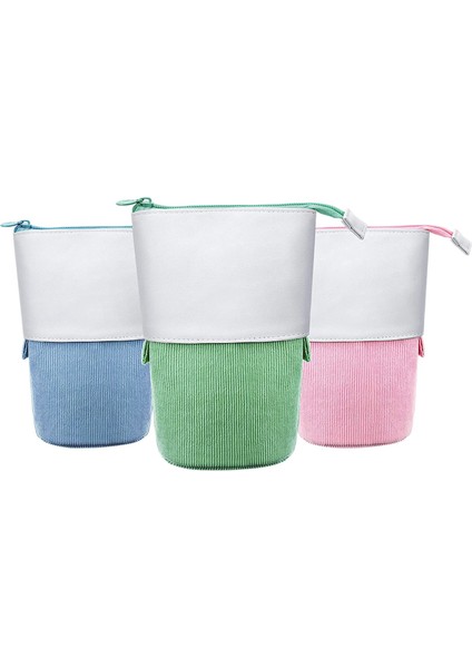 Parça Teleskopik Kalem Kutusu Ayakta Kırtasiye Kalemlik Tuval Çift Kullanımlı Pop-Up Standı Fermuarlı Kalem Çantaları B (Yurt Dışından)