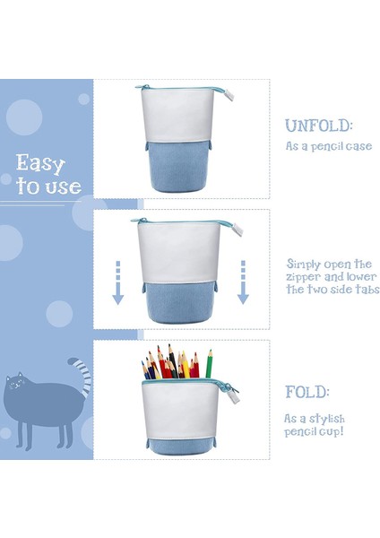 Parça Teleskopik Kalem Kutusu Ayakta Kırtasiye Kalemlik Tuval Çift Kullanımlı Pop-Up Standı Fermuarlı Kalem Çantaları B (Yurt Dışından) fırsatları