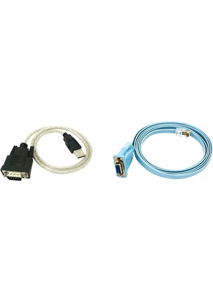 5x RJ45 Ağ Kablosu Seri Kablo RJ45 - Db9 ve RS232 - USB (2'si 1 Arada) Cat5 Ethernet Adaptörü Lan Konsol Kablosu (Yurt Dışından)
