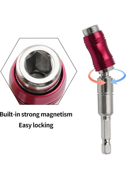 145 mm Uzun Manyetik Halka Tornavida Uçları Matkap El Aracı Matkap Ucu Uzatma Çubuğu Hızlı Değişim Tutucu Kırmızı + Gümüş Set (Yurt Dışından) fırsatları