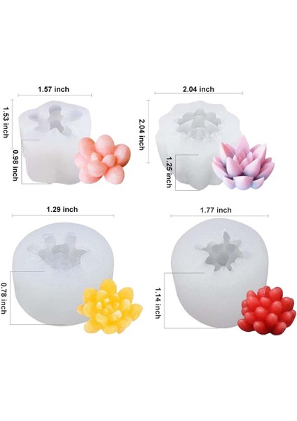 Adet Mum Silikon, Etli Bitkiler Kalıp Reçine Döküm Dıy Mum Sabunu ve Epoksi Reçine El Sanatları Yapımı Için (Yurt Dışından) fiyatları