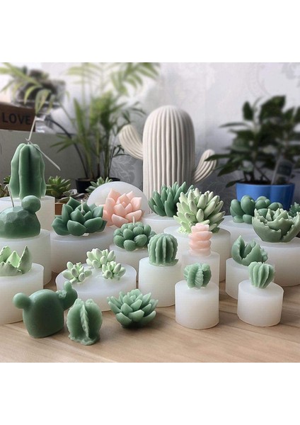 Adet Mum Silikon, Etli Bitkiler Kalıp Reçine Döküm Dıy Mum Sabunu ve Epoksi Reçine El Sanatları Yapımı Için (Yurt Dışından) indirimleri