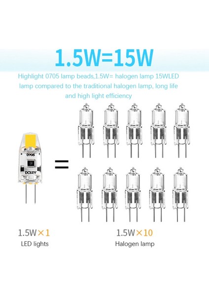 G4 LED Ampul 12V Dc Kısılabilir Cob LED G4 Ampul 1.5W 360 Işın Açısı, 15W Halojen Lambayı Değiştirmek Için (Sıcak Beyaz) (Yurt Dışından) fiyatları