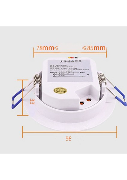 Gömülü Insan Vücudu Sensör Anahtarı 220 V Üç Telli Ev LED Işıkları Fan Çok Fonksiyonlu Gecikmeli Zaman Sensörü (Yurt Dışından) fiyatları