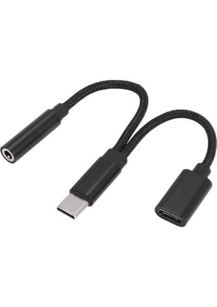 2x 2'si 1 Arada Tip C Kulaklık Adaptörü USB C Splitter Jakı Aux Ses Şarj Dönüştürücü (Yurt Dışından)