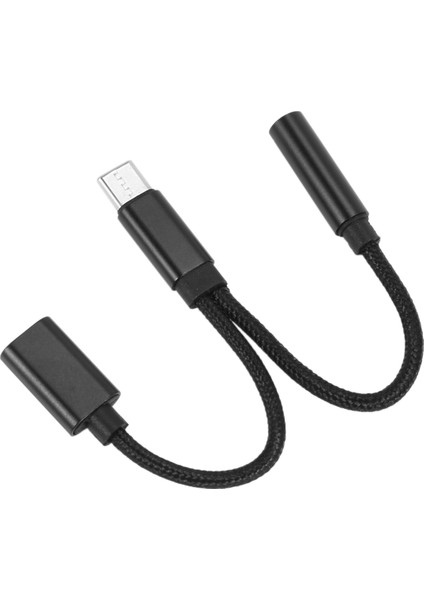 2x 2'si 1 Arada Tip C Kulaklık Adaptörü USB C Splitter Jakı Aux Ses Şarj Dönüştürücü (Yurt Dışından)