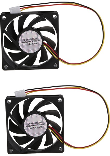 Pc Için 2x Dahili 12V 3 Pin Cpu Fan Soğutucu Fan 70X70X15MM (Yurt Dışından)