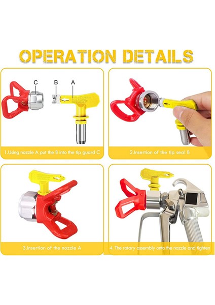 Havasız Boya Nozulları Seti, Tersinir Püskürtme Uçları Havasız Boya Püskürtme Memesi Ipuçları Havasız Püskürtme Püskürtme Parçaları (Yurt Dışından) fırsatları