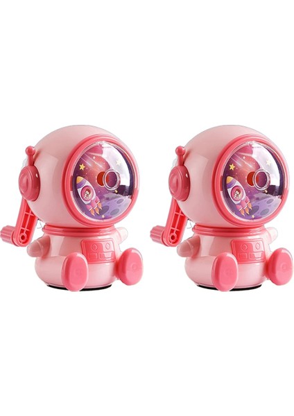 2 Adet Astronot Karikatür Kalemtıraş, Otomatik Kalemtıraş Astronot Kalemtıraş Bileyici Uzay Tema Doğum Günü Hediyesi Pembe (Yurt Dışından)